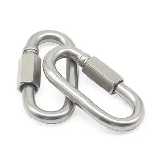 SDPSI DCT Rigging Hardware SS316 5/16" Carabiner Chain Connectors Oval Quick Link with a Screw Gate