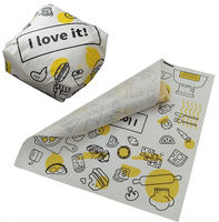 Feuilles d'emballage alimentaire jetables personnalisées avec logo imprimé, papier ciré pour sandwichs, emballage pour hamburgers, papier résistant à la graisse pour aliments