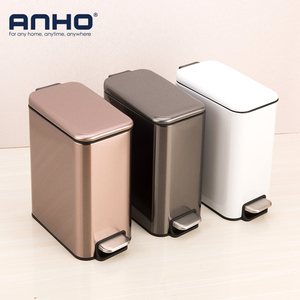 5L Rectangle Rubbish Stainless Steel Sanitary Trash Can Kitchen Garbage Bin