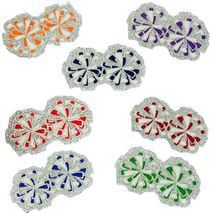 <b>Sew</b>-<b>On</b> Embroidered Felt PVC Glitter Edge Macaroon Colors Christmas Fireworks <b>Patch</b> for Hats Hoodies Decoration - Product Image 1