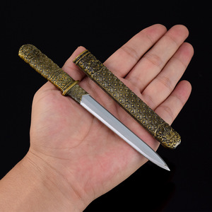 Modello di Arma Antica in Stile Cinese, Coltello Peonia 16cm, Coltello per Aprire Lettere, Spada Giocattolo Non Aperta, Regalo Decorativo per Collezione Casa - Product Image 1