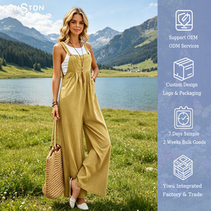 Nouvelle Collection 2026 – Ensemble Coordonné Décontracté en Coton et Lin Couleur Unie Coupe Ample pour Femme, Style Européen et Américain, Vente Flash - Product Image 2