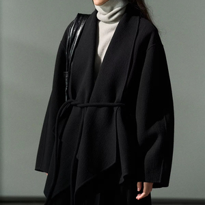 <span class=keywords><strong>Cappotto</strong></span> lungo in lana Double-faced autunno nuovo stile <span class=keywords><strong>cappotto</strong></span> pendolare <span class=keywords><strong>senza</strong></span> colletto da donna - Product Image 3