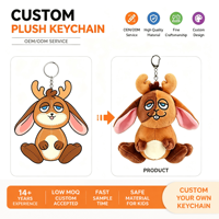 Peluches personnalisées en forme de cerf, porte-clés en peluche, porte-clés animaux en peluche, jouets professionnels, breloques de sac personnalisées pour enfants