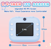 M8 Kinderprintcamera - Direct printen met dubbele camera's en 2,4-inch high-definition video voor cartoon speelgoed