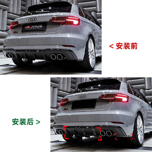 Audi S3 8V Hatchback Rear Diffuser Blade Style Glossy Black 2017 2020 Retrofit Upgrade Part - Product Image 4