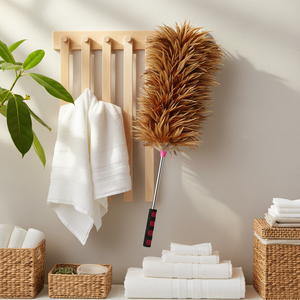 <span class=keywords><strong>Plumeau</strong></span> en Plumes Naturelles Ultime, Écologique et Durable, avec Manche en Plastique pour le Nettoyage Domestique - Product Image 1