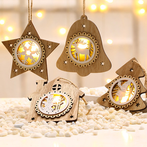 2020 New Christmas Decorations, Christmas <b>Tree</b> Ornaments, Wooden Light-Up Ornaments, Christmas Gifts - Product Image 1