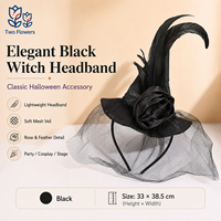Serre-tête Chapeau de Sorcière en Tulle Doux pour Halloween, Idéal pour Adolescentes, Fêtes de Carnaval et Déguisements Cosplay