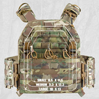 Gilet tactique porte-plaques découpé au laser MC léger pour la chasse et le combat avec pochette interne élastique pour 3 chargeurs