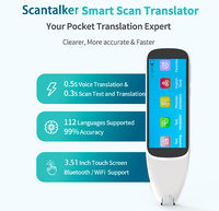 Stylo de Traduction Intelligent Personnalisé Blanc pour l'Apprentissage des Langues avec Écran TFT 3,46 pouces, Prise en Charge de 112 Langues, Reconnaissance Vocale et Texte
