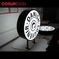 COSUN extérieur éclairé mur signe boîte à lumière signe forme ronde oeil lame led lumière signe