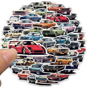 50 pezzi adesivi per auto d'epoca disegnati a mano retrò per auto moto in vinile americano Atomobile <span class=keywords><strong>JDM</strong></span> adesivo - Product Image 5