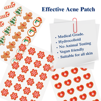 Shine Patch – Lot de patchs anti-acné de Noël festifs – Autocollants hydrocolloïdes en forme d'étoile pour boutons et imperfections, 24 patchs non parfumés, saisonniers