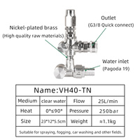 Vanne de régulation de pression à double sortie en laiton nickelé, compatible avec les machines de nettoyage, vanne de sécurité compatible ARVRZ.VRF.RR.RK.RC-Hanw