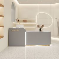 Comptoir de réception pour spa personnalisé multicolore à DEL Comptoirs de réception pour salon de beauté au design minimaliste pour salon de coiffure
