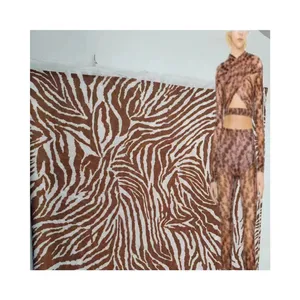 New Design Animal Digital Printing Knitted Chiffon fabric Leopard Abstract Zebra Print Mesh 20D Fabrics