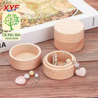 Mini boîte ronde en bois pour alliances de mariage, boîtes à bijoux en bois, boîte de rangement en bois, étui pour bibelots