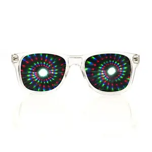 Premium Spiral Diffraction 3D Prism Raves Glasses Plastic For Fireworks Display Laser Shows,Rainbow Gratings Glasses Spirals