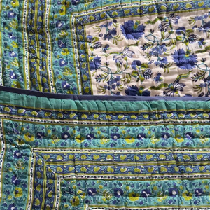 Best Quality Pure Organic Cotton Voile <b>Bedding</b> Set Handmade <b>Quilt</b> Reversible Razai Hand Block Printed Patchwork Warm Home <b>Quilt</b> - Product Image 1