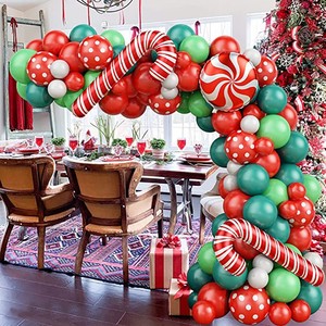 Kit <span class=keywords><strong>de</strong></span> Arco Candyland, Globos <span class=keywords><strong>de</strong></span> Látex Rojos y Verdes con <span class=keywords><strong>Bastones</strong></span> <span class=keywords><strong>de</strong></span> Caramelo y Menta para Decoración <span class=keywords><strong>de</strong></span> Fiestas Navideñas - Product Image 4