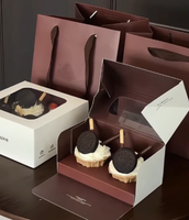 Boîte à gâteaux personnalisée, écologique, pliable, en papier, réutilisable, portable, pour emballer des beignets, des biscuits, des cadeaux