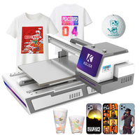 Kelier 2022 Baru Dua XP600 Kepala UV Flatbed Printer A3 A2 untuk Kaca Logam Kayu Plastik PVC PP
