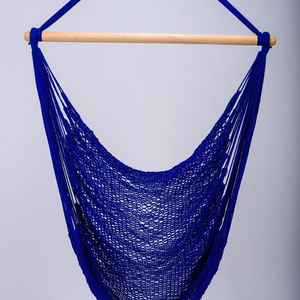 Handwoven Cobalt Blue Cotton <b>Hammock</b> Chair - Product Image 1