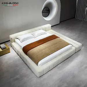 Итальянская Роскошная большая кровать в скандинавском стиле, новейшая мебель для спальни размера «King-Size», мягкий каркас кровати для мастерской комнаты