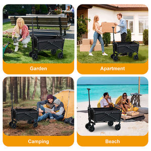 Ticari sınıf katlanır el kamyon döner tekerlekler çıkarılabilir tuval sepeti taşıma depolama için katlanabilir vagon - Product Image 4