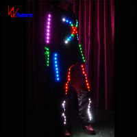Costume de danse lumineux LED RGB de haute qualité, vêtements lumineux pour spectacle sur scène, boîte de nuit, rave, festival, fête, performance