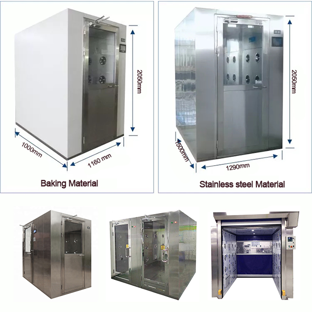 SUS304 Clean Room Stainless Steel Air Shower 1kw 220V Pass Through