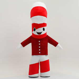 Costume de mascotte gonflable géant en forme de canne à sucre <span class=keywords><strong>rouge</strong></span> de Noël pour les festivals, à porter en déplacement, en extérieur, 2,2 m, 2,6 m de haut, costumes de canne à sucre - Product Image 3