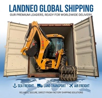 LANDNEO Kleiner Dieselmotor 4-Rad-Antrieb Baggerlader 37KW 0,6m Laderschaufel 0,1m Baggerlöffel Hocheffizient Schmal