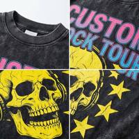 Kaos Pria Grafis Custom Berkualitas Tinggi 100% Katun Oversize Streetwear Hip Hop Sablon Digital Vintage