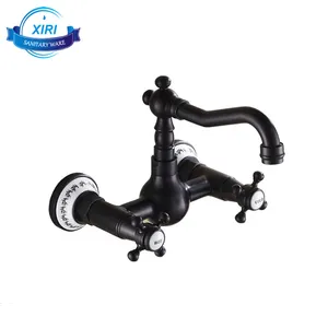 Grifos montados en la pared de latón para baño, grifo mezclador giratorio negro, grifo mezclador para lavabo B3228 - Product Image 6