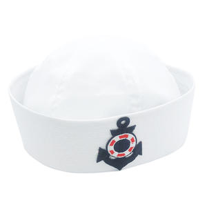 Oggetti di scena personalizzati con risvolto bianco blu capitani cappelli da marinaio berretto - Product Image 3