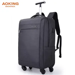 Ransel Laptop Bisnis Usb Troli Bepergian Pria 18 Inci Tahan Air Mode Kustom Kualitas Terbaik dengan Empat Roda Universal