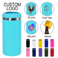 Gobelet isotherme en acier inoxydable à double paroi de 16 oz avec logo personnalisé, 4 en 1, pour boissons et bière, avec ouvre-bouteille