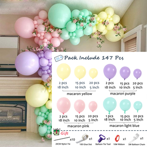 Ballons <span class=keywords><strong>en</strong></span> Latex multicolores, 147 pièces, décorations pour fête d'<span class=keywords><strong>anniversaire</strong></span>, mariage, Baby Shower, ballons à Air, Macaron, couleur <span class=keywords><strong>arc</strong></span>-<span class=keywords><strong>en</strong></span>-<span class=keywords><strong>ciel</strong></span> - Product Image 2