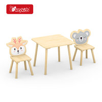 Ensemble de table et 2 chaises en bois pour enfants, style moderne, pour le salon, l'étude et les jeux, W08G435