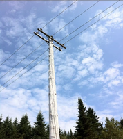 Poteau électrique pour la distribution d'énergie, poteau utilitaire en acier pour ligne aérienne, galvanisé à chaud, durée de vie antirouille de 30 ans