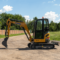 Nouvelle mini-excavatrice sur chenilles XE27U avec moteur Kubota, cabine fermée et climatisation, chenilles en caoutchouc, mini-pelle compacte à rotation arrière
