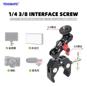 Support de caméra portable en alliage d'aluminium, résistant au vent et à l'eau, avec bras magique et super <span class=keywords><strong>pince</strong></span>, fixation à vis 1/4 "-20, fourni par l'usine - Product Image 2