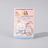 Boîtes d'emballage personnalisées pour pinces à cheveux, auto-établies en carton ivoire avec crochets, plusieurs tailles, impression UV quadricolore