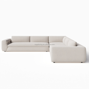 Sageliving stile americano moderno <span class=keywords><strong>Modena</strong></span> Set divano da pavimento leggero di lusso in tessuto con struttura in legno riempita vendita diretta della fabbrica soggiorno - Product Image 2