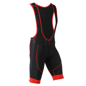 Nuevos Culottes de Ciclismo Negros con Malla Transpirable en la Espalda, Tirantes Anchos, Agarraderas Elásticas en las Piernas con Ribete Rojo, Directo de Fábrica para Ciclismo de Montaña en Verano - Product Image 1