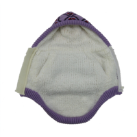 Vêtements pour chiens en gros : Sweat à capuche de créateur pour chien, tricot jacquard violet, intérieur polaire, vêtements d'hiver pour animaux de compagnie
