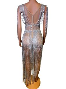 Sexy Diamond Quaste Abendkleid Cocktail kleid Frauen Geburtstags feier Langes Kleid Nachtclub Tanz tragen Damen <span class=keywords><strong>Prom</strong></span> Abendkleid - Product Image 4