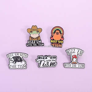 Mini MOQ, venta al por mayor, insignia <span class=keywords><strong>de</strong></span> roedor <span class=keywords><strong>de</strong></span> dibujos animados, alfabeto juguetón y esmalte <span class=keywords><strong>de</strong></span> <span class=keywords><strong>hongos</strong></span>, Pin bonito, artesanía <span class=keywords><strong>de</strong></span> Metal - Product Image 1